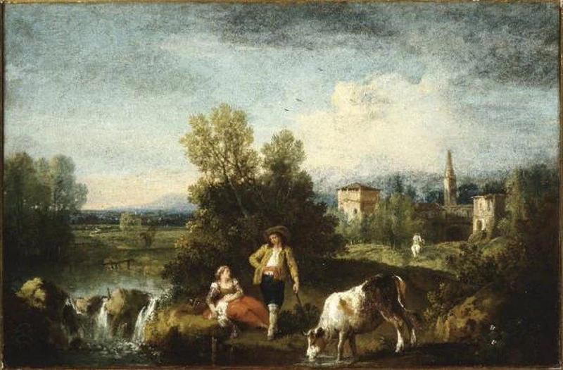 Paesaggio con ruscello e pastori in riposo - Accademia Carrara, Bergamo